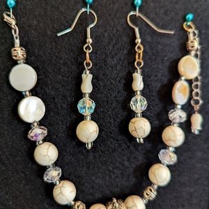 Handmade earrings and bracelet set